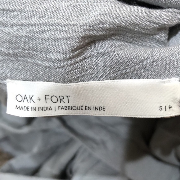 Anthropologie Oak + Fort Shirtdress Shirt Dress Size Small Gray Twist Knot Front - Picture 6 of 10